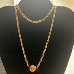 Vintage Chanel CC medallion necklace
